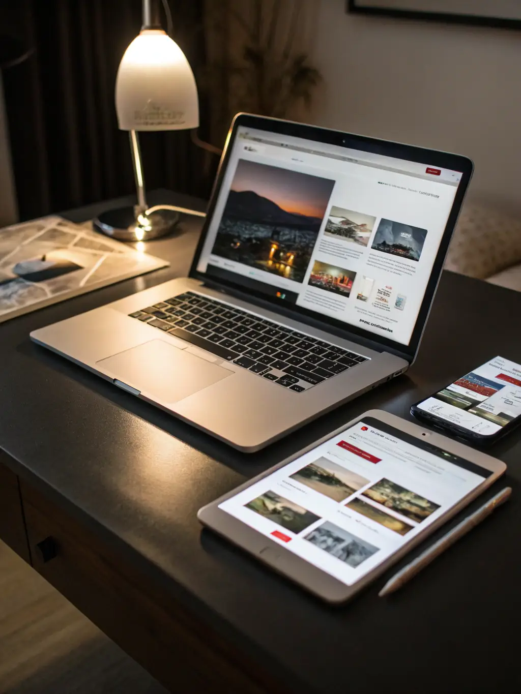 An image showcasing a well-designed website on multiple devices (desktop, tablet, mobile), highlighting its responsiveness and user-friendly interface.