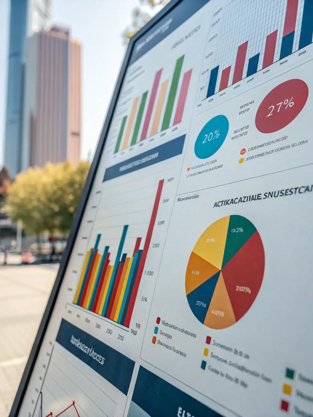 A graphic illustrating data analytics and reporting, with charts and graphs showing campaign performance and ROI.